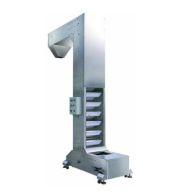 Z Type Steel Vintech Bucket Conveyor | Heavy Duty Mild Steel Chain Drive for Snacks, Grains, Namkeen & Granules | 2-5m³/h Capacity Adjustable Height 3-6m SS304 Buckets 0.75-1.5KW Food Grade Industrial Elevator